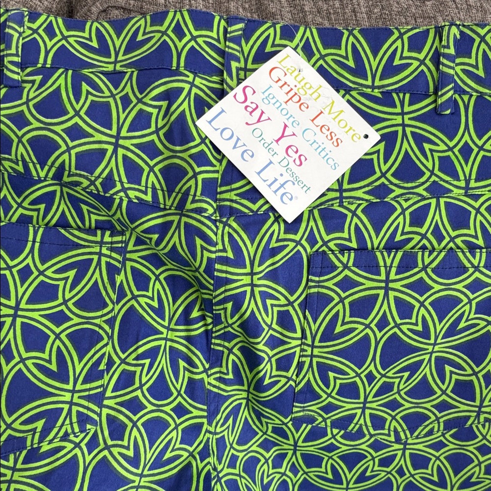 NWT Gretchen Scott Designs Blue and Green Patterned Pants - Picture 6 of 9